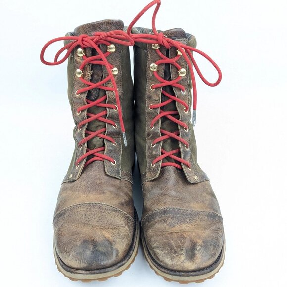 Barbour Mens Boots Size 10 1/2 Rockport Tartan Lined Leather & Canvas main image 6